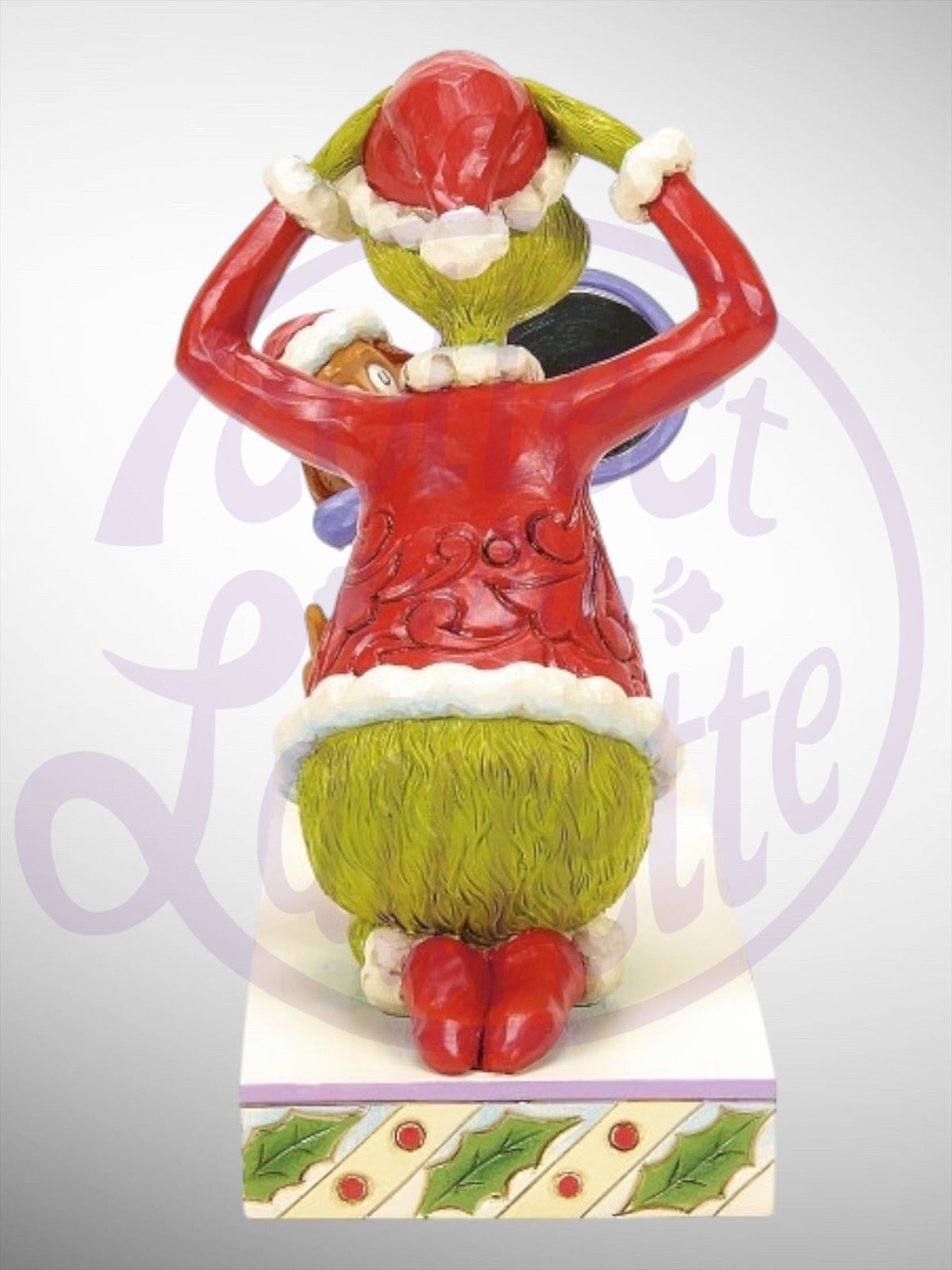 Jim Shore Dr. Seuss The Grinch - Max Holding Mirror For Grinch Figurine